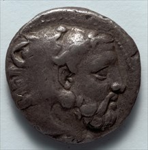 Stater: Head of Bearded Herakles in Lion Skin (obverse), 389-369 BC. Creator: Unknown.