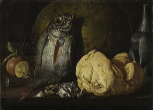 Still Life with Fish, Bread, and Kettle, c. 1772. Creator: Luis Meléndez (Spanish, 1716-1780).