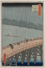 Sudden Shower over Shin-Ohashi Bridge and Atake..., 1857. Creator: Utagawa Hiroshige (Japanese, 1797-1858).