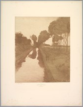 Suite de Paysages: Landscape, Plate 3, Remarque, Bat, 1892-1893. Creator: Charles Marie Dulac (French, 1865-1898); Printed by Monrocq Frères, Paris.