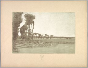 Suite de Paysages: Landscape, Plate 5, Remarque, Three Stalks of Wheat, 1892-1893. Creator: Charles Marie Dulac (French, 1865-1898); Printer: Belfond, Imprimeur Belfond (per colophon).