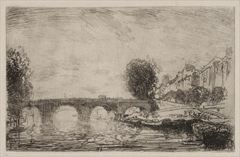 Sunset at Pont Marie, 1890. Creator: Auguste Louis Lepère (French, 1849-1918).