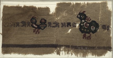 Tapestry with Birds and Greek Letters, 400s - 600s. Creator: Unknown.