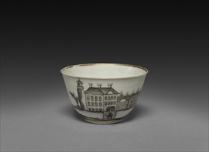Tea Bowl with View of Town (Cleves?), c. 1770-1785. Creator: Unknown.