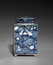 Tea Container with Plum Blossom, 1800s. Creator: Aoki Mokubei (Japanese, 1767-1833).