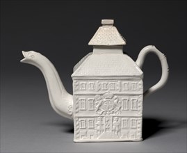 Teapot, 1740-1750. Creator: Staffordshire Factory (British); Aaron Wood (British).