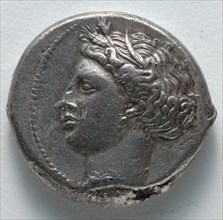 Tetradrachm: Persephone (obverse), 380 BC. Creator: Unknown.