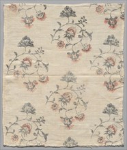 Textile Fragment of Painted Linen, c. 1800. Creator: Unknown.