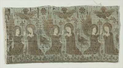 Textile Fragment with the Annunciation, 1370-1400. Creator: Unknown.