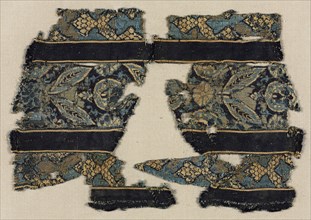 Textile fragment, probably part of a garment, 1300s - 1400s. Creator: Unknown.