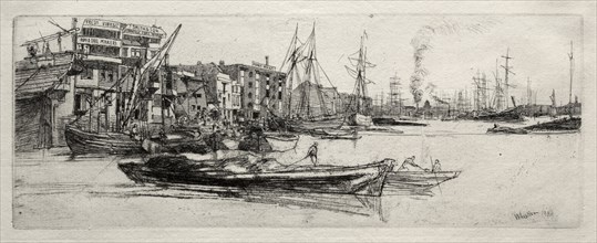 Thames Warehouse, 1871. Creator: James McNeill Whistler (American, 1834-1903).