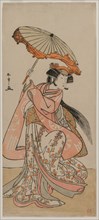 The Actor Segawa Kikunojo II Dancing with a Parasol, late 1770s. Creator: Katsukawa Shunsho (Japanese, 1726-1792).