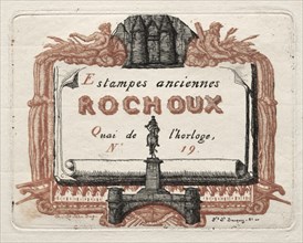 The Address Card of Rochoux, a Printseller, c. 1856. Creator: Charles Meryon (French, 1821-1868).