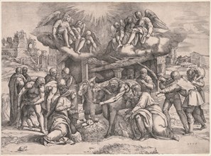 The Adoration of the Shepherds, c. 1552. Creator: Battista Franco (Italian, c. 1510-1561).