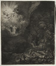 The Angel Appearing to the Shepherds, 1634. Creator: Rembrandt van Rijn (Dutch, 1606-1669).