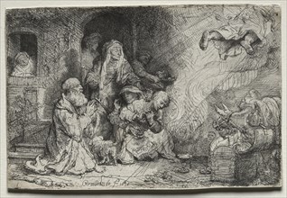 The Angel Departing from the Family of Tobit, 1641. Creator: Rembrandt van Rijn (Dutch, 1606-1669).