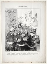 The Banqueters, plate 4: Rifolard is more charming than ever..., 1848. Creator: Honoré Daumier (French, 1808-1879).