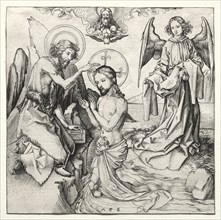The Baptism of Christ in the Jordan, c. 1480-90. Creator: Martin Schongauer (German, c.1450-1491).