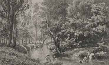 The Bathers, c. 1847. Creator: Charles François Daubigny (French, 1817-1878).