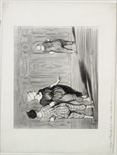 The Bathers, plate 15: It is her again, a pretty fashion, Madame Coquardeau!, 1847. Creator: Honoré Daumier (French, 1808-1879).