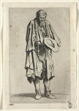 The Beggars: Beggar with Rosary , c. 1623. Creator: Jacques Callot (French, 1592-1635).