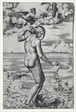The Birth of Venus , c. 1516. Creator: Marco Dente (Italian, c. 1486-1527).