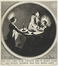 The Blessing (Le Bénédicité) also known as The Holy Family at Table, 1628. Creator: Jacques Callot (French, 1592-1635).