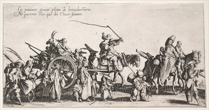 The Bohemians: The Bohemians Marching: The Rear Guard, c. 1621-1625. Creator: Jacques Callot (French, 1592-1635).