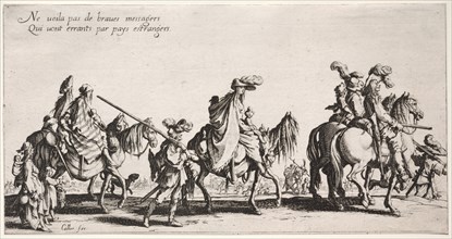 The Bohemians: The Bohemians Marching: The Vanguard, c. 1621-1625. Creator: Jacques Callot (French, 1592-1635).
