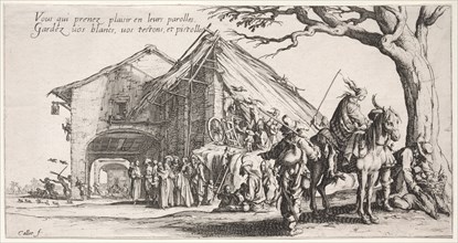 The Bohemians: The Stopping Place: The Fortune Teller, c. 1621-1625. Creator: Jacques Callot (French, 1592-1635).