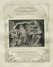 The Book of Job: Pl. 10, The Just Upright Man is Laughed to Scorn, 1825. Creator: William Blake (British, 1757-1827).