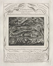 The Book of Job: Pl. 11, With Dreams upon my bed thou scarest me and affrightest me..., 1825. Creator: William Blake (British, 1757-1827).