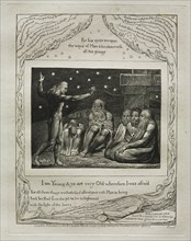 The Book of Job: Pl. 12, I am Young and ye are very Old wherefore I was afraid, 1825. Creator: William Blake (British, 1757-1827).