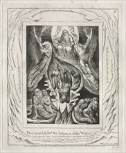 The Book of Job: Pl. 16, Thou hast fulfilled the Judgment of the Wicked, 1825. Creator: William Blake (British, 1757-1827).