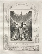 The Book of Job: Pl. 18, And my Servant Job shall pray for you, 1825. Creator: William Blake (British, 1757-1827).
