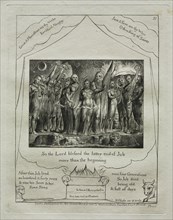 The Book of Job: Pl. 21, So the Lord blessed the latter end of Job / more than the?, 1825. Creator: William Blake (British, 1757-1827).