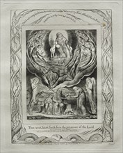 The Book of Job: Pl. 5, Then went Satan forth from the presence of the Lord, 1825. Creator: William Blake (British, 1757-1827).