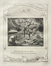 The Book of Job: Pl. 6, And smote Job with sore Boils / from the sole of his foot..., 1825. Creator: William Blake (British, 1757-1827).
