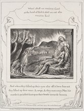 The Book of Job: Pl. 7, And when they had lifted up their eyes, 1825. Creator: William Blake (British, 1757-1827).