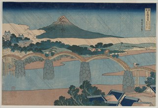 The Brocade Bridge in Suo Province..., early 1830s. Creator: Katsushika Hokusai (Japanese, 1760-1849).