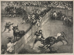 The Bulls of Bordeaux: Bullfight in a Divided Ring, 1825. Creator: Francisco de Goya (Spanish, 1746-1828).
