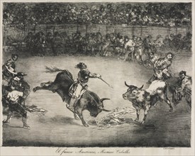 The Bulls of Bordeaux: The Famous American, Mariano Ceballos, 1825. Creator: Francisco de Goya (Spanish, 1746-1828).