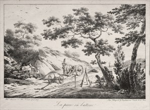 The Canon Ready to Fire, 1817. Creator: Hippolyte Lecomte (French, 1781-1857).