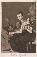 The Caprices: They Spin Finely (Los Caprichos: Hilan Delgado), 1799. Creator: Francisco de Goya (Spanish, 1746-1828).
