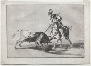 The Cid Campeador Spearing Another Bull, 1815-1816. Creator: Francisco de Goya (Spanish, 1746-1828).