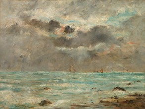 The Coast at Trouville, c. 1865-1900. Creator: Eugène Boudin (French, 1824-1898), imitator of.