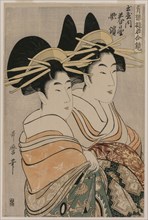 The Courtesans Kasugano and Utahama of Tamaya..., c. 1800. Creator: Kitagawa Utamaro (Japanese, 1753?-1806).
