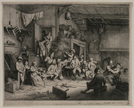 The Dance in the Inn, 1652. Creator: Adriaen van Ostade (Dutch, 1610-1684).