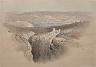 The Dead Sea Looking Towards Moab, 1839. Creator: David Roberts (British, 1796-1864).