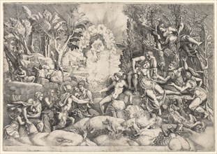 The Death of Procris, c. 1540. Creator: Giorgio Ghisi (Italian, 1520-1582).